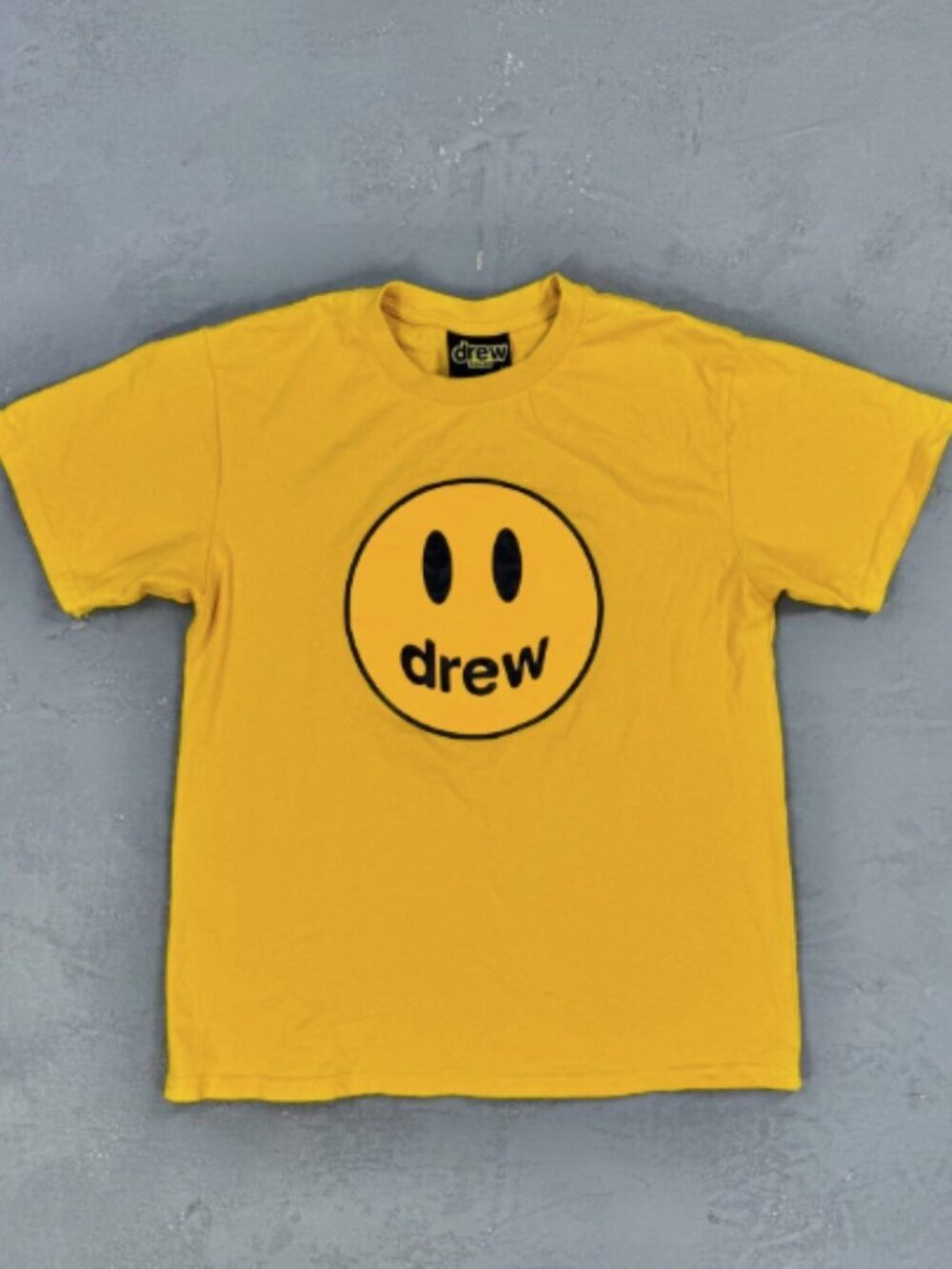 drew house justin bieber mustard yellow smiley face tee size XS merch streetwear